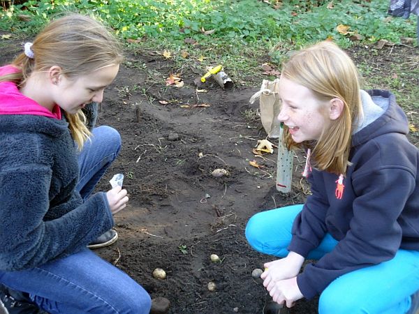 Garten AG Kinder setzen Zwiebeln2 2