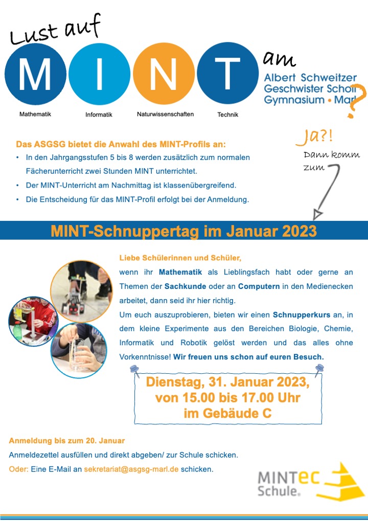 Plakat MINT Schuppertag
